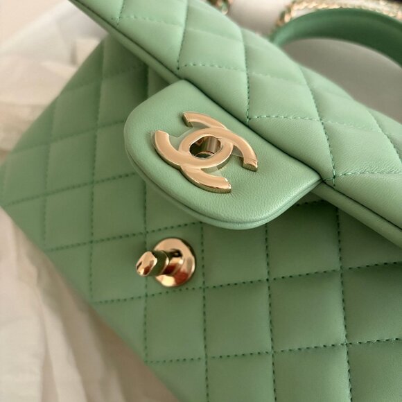 NEW Chanel top handle mini rectangular flap - 23P - Picture 5 of 10